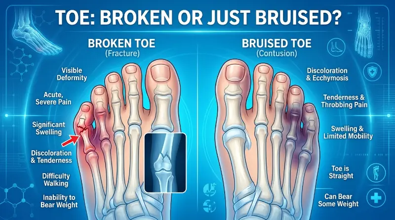 How Do I Know If My Toe Is Broken or Just Bruised?